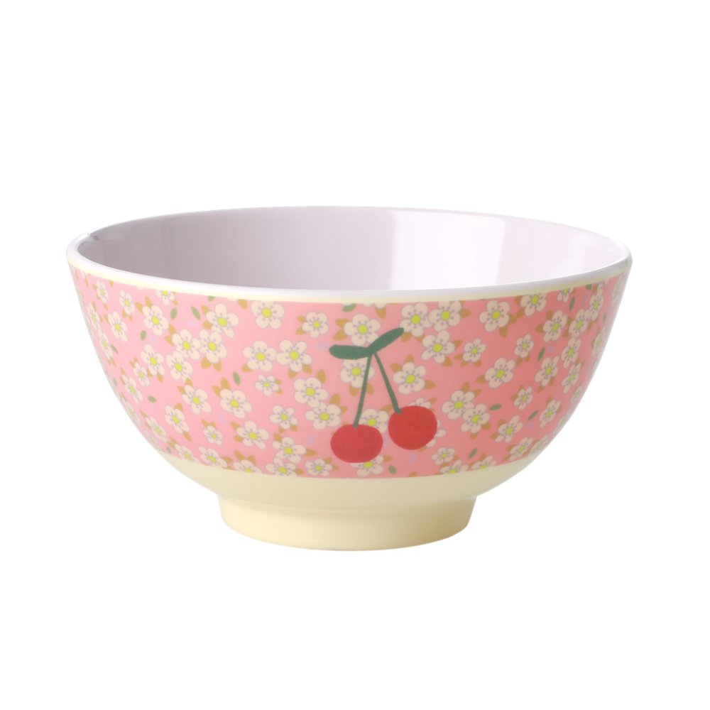 Small Flower & Cherry Print Melamine Bowl By Rice DK